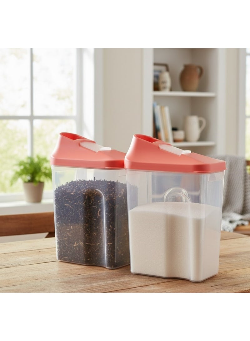 favilla 4-piece plastic spice container set with airtight lids – 250ml capacity – 8 x 5.5 x 12.5cm - Image 2